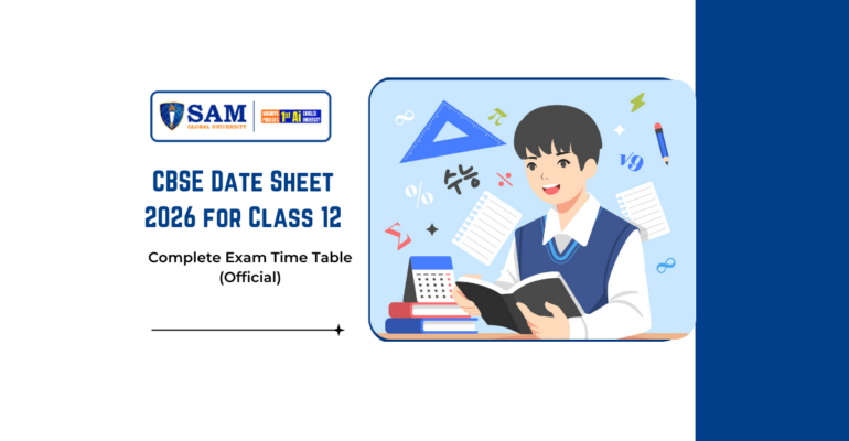 CBSE Date Sheet 2026 for Class 12 Complete Exam Time Table