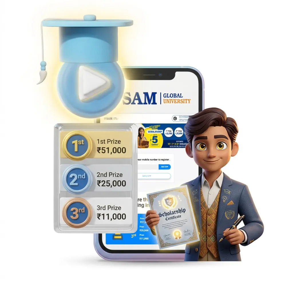 Genius Exam scholarship certificate and prizes - SAM Global University