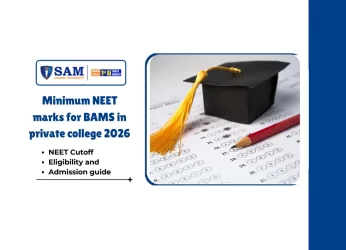 Minimum NEET marks for BAMS in private college 2026