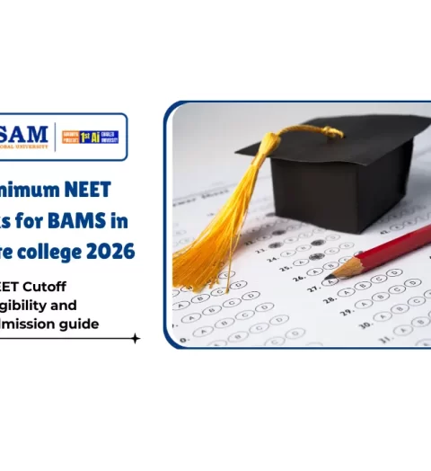 Minimum NEET marks for BAMS in private college 2026